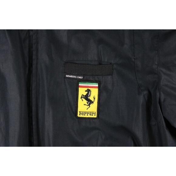 Vintage Members Only Jacket Ferrari Mens L Bomber Black Racing Hong Kong Rare - Picture 7 of 9